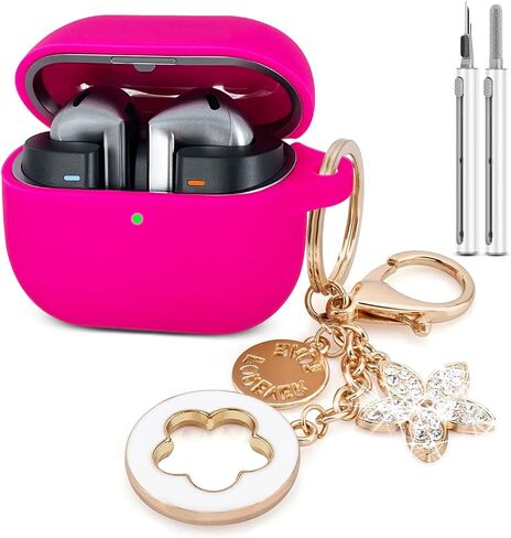 KOUJAON Silicone Case Cover for Galaxy Buds 3 Pro, Galaxy Buds 3 with Bling Keychain, Portable, Milk Tea in Saudi Arabia