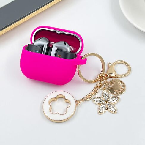 KOUJAON Silicone Case Cover for Galaxy Buds 3 Pro, Galaxy Buds 3 with Bling Keychain, Portable, Milk Tea in Saudi Arabia