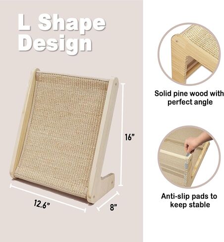 Meeyoview Cat Scratcher, L Shape Cat Scratching Pad, Sisal Cat Scratch Board for Indoor Cats, Wall Furniture Protector with Catnip (Triangular Scratcher) in Saudi Arabia