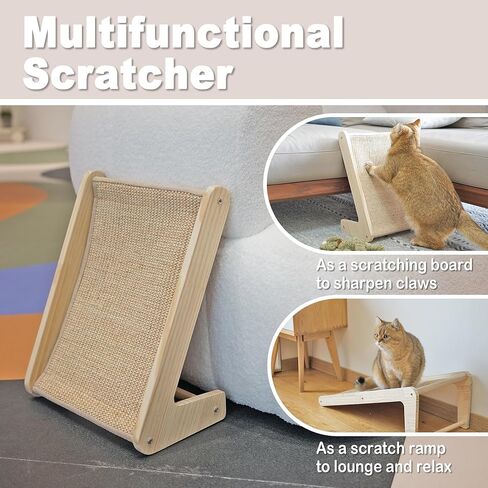 Meeyoview Cat Scratcher, L Shape Cat Scratching Pad, Sisal Cat Scratch Board for Indoor Cats, Wall Furniture Protector with Catnip (Triangular Scratcher) in Saudi Arabia