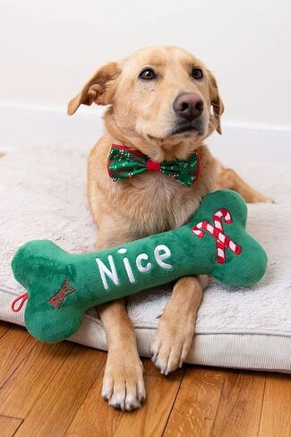 Huxley & Kent Bow Tie for Pets | Naughty & Nice (Small) | Christmas Holiday Bow Tie Collar Attachment | Fun Bow Ties for Dogs & Cats | Cute, Comfortable, and Durable | H&K Bow Tie in Saudi Arabia