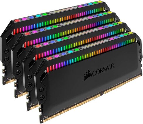Corsair Dominator Platinum RGB 64GB (4x16GB) DDR4 3600 (PC4-28800) C18 1.35V AMD Optimized Memory - Black in Saudi Arabia