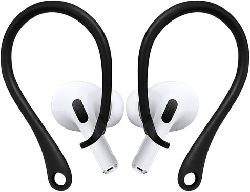 [زوجان] خطافات أذن مريحة لـ AirPods Pro الجيل الثاني، AirPods Pro، مصممة لـ AirPods 3 & 2 & 1، ملحقات سماعات الأذن، مضادة للانزلاق، ملاءمة مريحة (أبيض وأسود) in Saudi Arabia