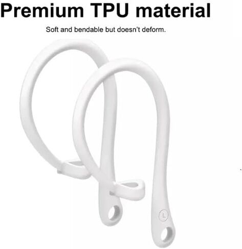[زوجان] خطافات أذن مريحة لـ AirPods Pro الجيل الثاني، AirPods Pro، مصممة لـ AirPods 3 & 2 & 1، ملحقات سماعات الأذن، مضادة للانزلاق، ملاءمة مريحة (أبيض وأسود) in Saudi Arabia