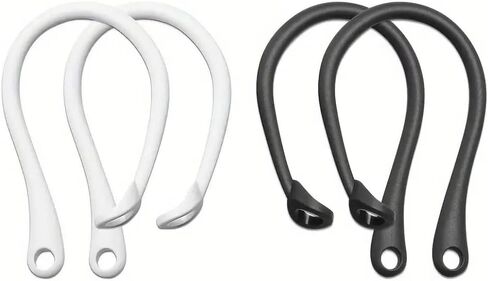 [زوجان] خطافات أذن مريحة لـ AirPods Pro الجيل الثاني، AirPods Pro، مصممة لـ AirPods 3 & 2 & 1، ملحقات سماعات الأذن، مضادة للانزلاق، ملاءمة مريحة (أبيض وأسود) in Saudi Arabia