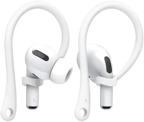 [زوجان] خطافات أذن مريحة لـ AirPods Pro الجيل الثاني، AirPods Pro، مصممة لـ AirPods 3 & 2 & 1، ملحقات سماعات الأذن، مضادة للانزلاق، ملاءمة مريحة (أبيض وأسود) in Saudi Arabia