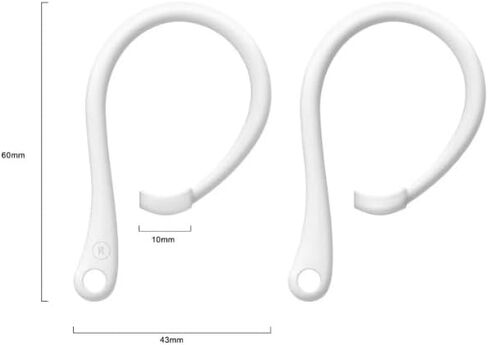 [زوجان] خطافات أذن مريحة لـ AirPods Pro الجيل الثاني، AirPods Pro، مصممة لـ AirPods 3 & 2 & 1، ملحقات سماعات الأذن، مضادة للانزلاق، ملاءمة مريحة (أبيض وأسود) in Saudi Arabia