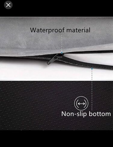banaroo Orthopedic Pet Bed - Large Washable Dog Sofa with Supportive Foam, Removable Cover, Waterproof Lining, Luxury, Nonskid Bottom - Grey in Saudi Arabia