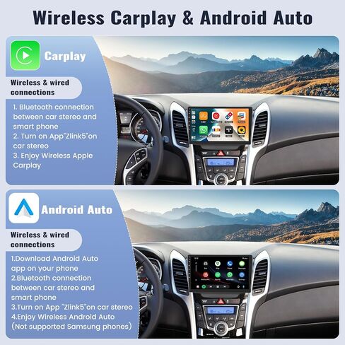 SIXWIN 2G+64G Android Car Stereo for Hyundai I30 2011-2015 9 Inch Touch Screen with CarPlay Android Auto Mirror Link Bluetooth GPS Navigation WiFi FM SWC Backup Camera MIC in Saudi Arabia