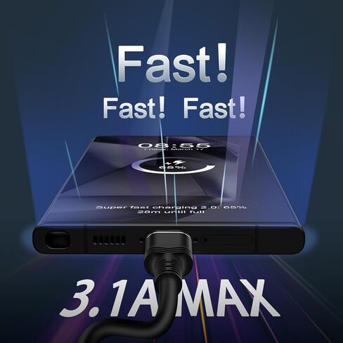 كابل USB A ملفوف تلقائي قابل للسحب إلى USB C شحن سريع لهاتف Samsung Galaxy A16 A15 A54 S24 Ultra S23 FE S22 S21، سلك شاحن سيارة للهاتف Android بطول 3 أقدام لموتورولا Edge 50 Ultra، G Stylus Power Play in Kuwait