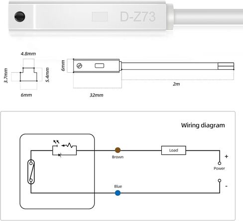 TAILONZ PNEUMATIC Cylinder Magnetic Induction Switch Magnetic Switch Cylinder Non-Contact Induction Normally Open Sensor D-A93 2PCS in Kuwait
