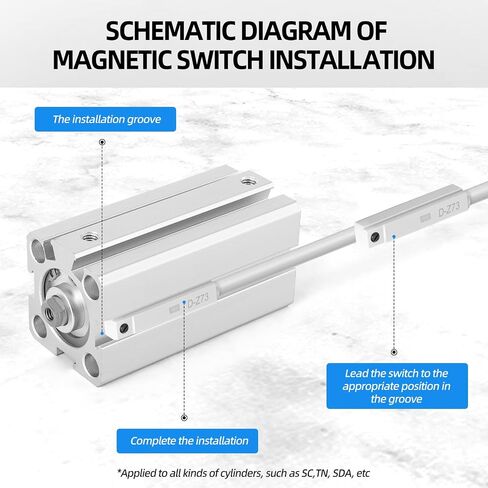 TAILONZ PNEUMATIC Cylinder Magnetic Induction Switch Magnetic Switch Cylinder Non-Contact Induction Normally Open Sensor D-A93 2PCS in Kuwait