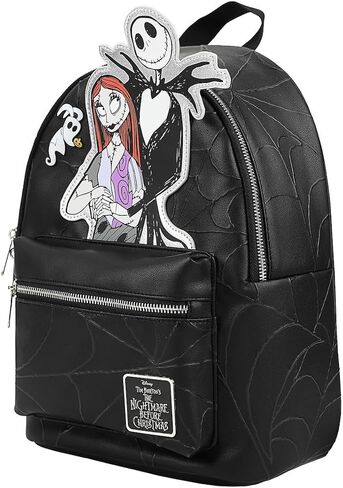 Nightmare Before Christmas Applique Character Art 12.5" Black Mini Backpack in Saudi Arabia
