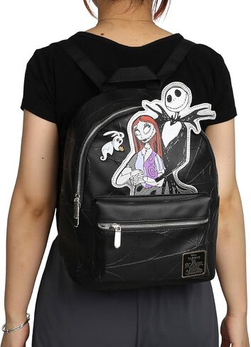 Nightmare Before Christmas Applique Character Art 12.5" Black Mini Backpack in Saudi Arabia