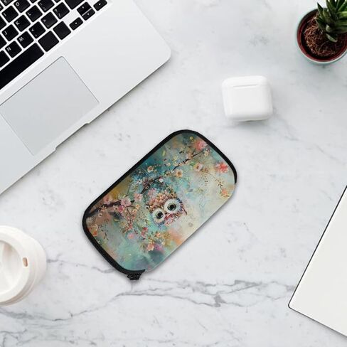 حافظة محرك فلاش USB مطبوعة على شكل بومة زهرية، حقيبة تخزين USB ذات سعة كبيرة، حقيبة منظم USB محمولة مع سحاب، حقيبة ملحقات إلكترونية خفيفة الوزن لحمل محرك أقراص USB in Kuwait
