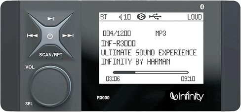 Infinity AM/FM/WB Tuner AUX USB Bluetooth Marine Digital Media Receiver, 4X 6.5 2-Way 225W Boat Speakers (Black), 10'' LED Subwoofer, 5-Channel Amplifier w/Kit, Antenna, USB/AUX Interface in Saudi Arabia