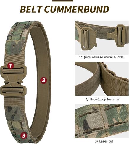 Tactical Belt Battle Men's EDC Duty Belt with Inner Belt & Anti-slip Belt in Saudi Arabia