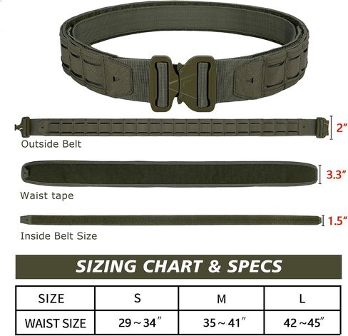 Tactical Belt Battle Men's EDC Duty Belt with Inner Belt & Anti-slip Belt in Saudi Arabia
