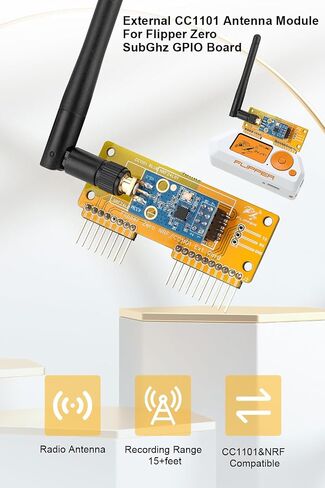 External CC1101 Antenna Module for Flipper Zero - SubGhz GPIO Board 433MHZ Antenna Provided（Orange） in Saudi Arabia