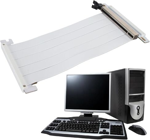 PCIE 4.0 X16 Riser Cable, Graphics Card 180 Degree GPU Extension Cable for RTX 4090 4080 4070 4060, for RX7900 XT7800 XT7700 XT7600 7500 (20cm) in Saudi Arabia