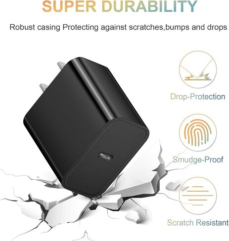 [عبوتان] شاحن حائط USB C، محول طاقة iPhone 14 بقدرة 20 وات PD متوافق مع iPhone 14/14 Pro/14 Pro Max/14 Plus/13 12 11 Pro Max/Pro/Mini/Xs Max/XR/X، iPad برو/ميني، جوجل بيكسل 5/4/3 in Kuwait