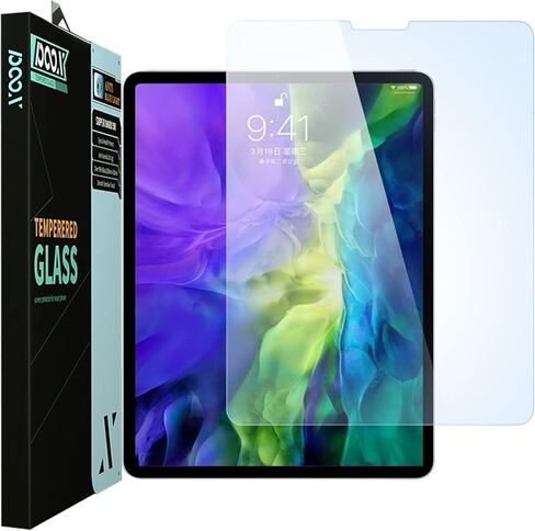 【POOX】iPad pro 11 (2021 2020 2018)/ iPad Air 5 (2022)/Air 4 واقي شاشة زجاجي، [حماية العينين ضد الأشعة فوق البنفسجية وقطع الضوء الأزرق] زجاج مقسى لجهاز iPad pro 11 بوصة مضاد للخدش وبصمات الأصابع متوافق مع قلم Apple in Saudi Arabia