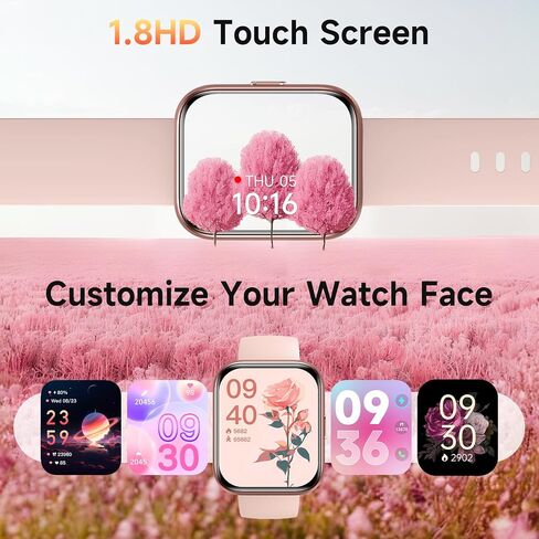 Smart Watch for Men Women (Answer/Make Calls), 1.8" Fitness Tracker Alexa Built-in with 110+ Sport Modes, Heart Rate/Sleep/SpO2 Monitor IP68 Waterproof Compatible with iPhone Android Pink in Saudi Arabia