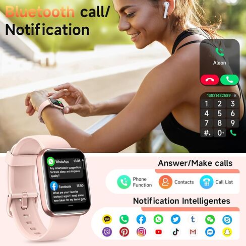 Smart Watch for Men Women (Answer/Make Calls), 1.8" Fitness Tracker Alexa Built-in with 110+ Sport Modes, Heart Rate/Sleep/SpO2 Monitor IP68 Waterproof Compatible with iPhone Android Pink in Saudi Arabia