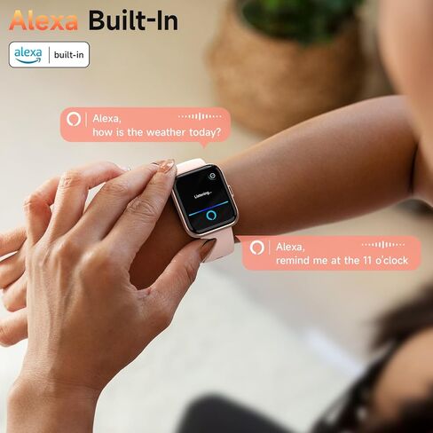 Smart Watch for Men Women (Answer/Make Calls), 1.8" Fitness Tracker Alexa Built-in with 110+ Sport Modes, Heart Rate/Sleep/SpO2 Monitor IP68 Waterproof Compatible with iPhone Android Pink in Saudi Arabia