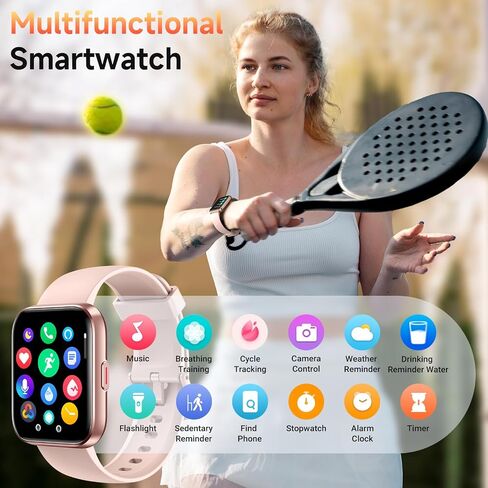 Smart Watch for Men Women (Answer/Make Calls), 1.8" Fitness Tracker Alexa Built-in with 110+ Sport Modes, Heart Rate/Sleep/SpO2 Monitor IP68 Waterproof Compatible with iPhone Android Pink in Saudi Arabia