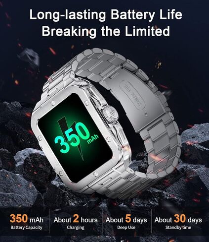 ساعة ذكية للرجال من LIGE مزودة بمكالمة بلوتوث، ساعات ذكية عسكرية عالية الدقة 1.85 بوصة مع 350 مللي أمبير في الساعة، SpO2 / معدل ضربات القلب/متتبع ضغط الدم، ساعة ذكية متعددة الرياضات IP67 مقاومة للماء للرجال لنظام Android iOS فضي in Kuwait