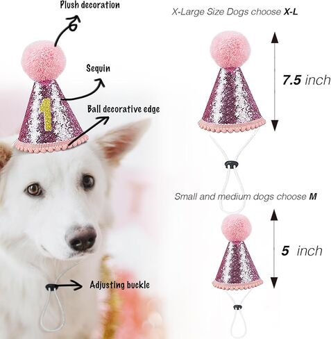 Dog Birthday Bandana Set Dog Boy Birthday Hat Happy Birthday with Numbers for Large X-Large Dogs Pets, Blue Dog Birthday Decorations with Bow (Blue, XL) in Saudi Arabia