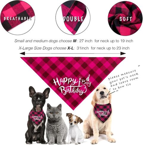 Dog Birthday Bandana Set Dog Boy Birthday Hat Happy Birthday with Numbers for Large X-Large Dogs Pets, Blue Dog Birthday Decorations with Bow (Blue, XL) in Saudi Arabia