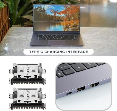 ECSiNG 4PCS USB Type C Charging Port Connector Socket Charger Component Compatible with Huawei Matebook D15 Boh-WAQ9R Replacement Parts in Saudi Arabia