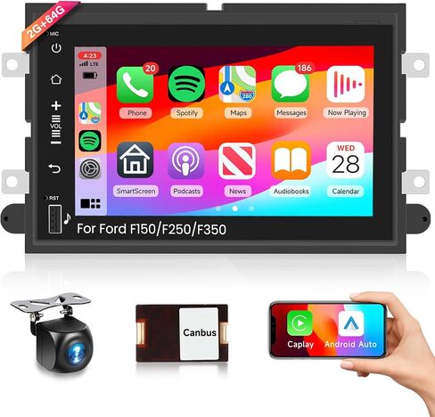 2G 64G Radio for Ford F150 F250 F350 E250 E350 Fusion Edge Explorer Expedition Car Stereo with Wireless Carplay Android Auto 7inch IPS Touchscreen/1280P Backup Camera/WiFi/FM RDS/HiFi/GPS/Bluetooth in Saudi Arabia