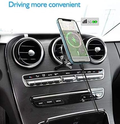 Antank Magnetic Wireless Car Charger Mount Compatible with iPhone 14 Plus, 14 Promax, 13 Promax, 12/12 Pro Max/12 Mini, Fast Charge Auto-Alignment Car Charger Holder with 3 Transparent Case in Kuwait