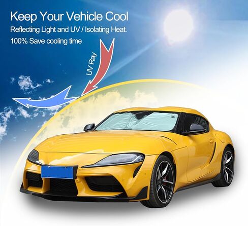 مظلة للزجاج الأمامي لسيارة Toyota Supra J29 2019-2024، ظلال شمسية للزجاج الأمامي الأمامي، واقي من الشمس عاكس قابل للطي، غطاء درع الشاشة، واقي للأشعة فوق البنفسجية، درع حراري يبقي السيارة باردة in Kuwait