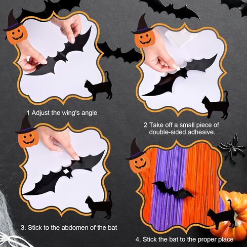 Mega-L Halloween Party Decorations, 4 Pack Orange Purple Black Green Photo Booth Props, 13.2 x 6.6 ft Halloween Tinsel Foil Fringe Curtains with Bats, Photo Backdrop Streamers Halloween Party Supplies in Saudi Arabia