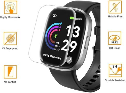 [5 عبوات] واقي شاشة للساعة الذكية Anyloop ALW7، واقي شاشة Anyloop ALW7، حافظة صديقة للبيئة عالية الدقة [مضادة للخدش] [خالية من الفقاعات] [مضادة لبصمات الأصابع] فيلم PET لـ Anyloop ALW7 in Kuwait