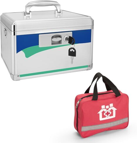 Medication Lock Box, Medicine Lock Box With Code, Medicine Safe Lock Box, Medicine Lock Box With Combination Lock 11.2 x 7.6 x 7.6 Inch 【Medium】+First Aid Bag in Saudi Arabia