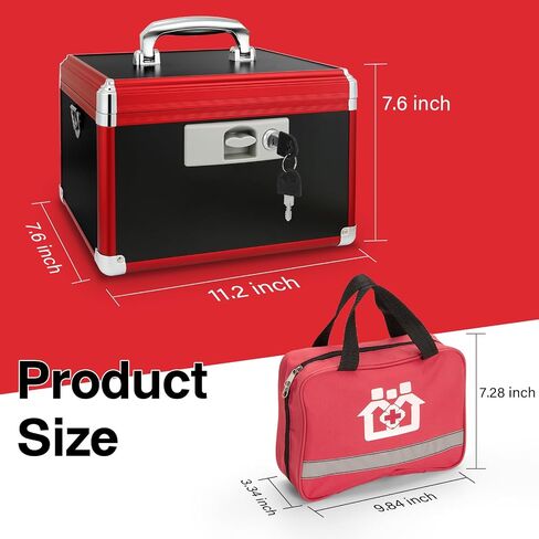 Medication Lock Box, Medicine Lock Box With Code, Medicine Safe Lock Box, Medicine Lock Box With Combination Lock 11.2 x 7.6 x 7.6 Inch 【Medium】+First Aid Bag in Saudi Arabia