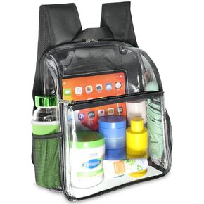 SPODEARS Small Clear Backpack Stadium Approved 12x6x12 Heavy Duty Mini Transparent Backpack for Festival Sports Events