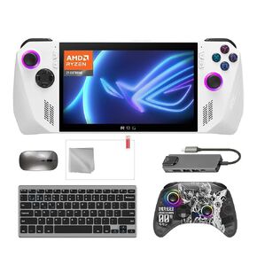 ASUS ROG Ally 2TB SSD Gaming Handheld 7-inch Touchscreen 120Hz FHD 1080p AMD Ryzen Z1 Extreme Processor, Gold Wireless Pro Controller, Hub, Keyboard & Mouse Combo, 7 in 1 Bundle