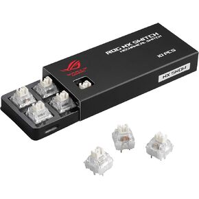مفاتيح ASUS ROG NX Snow Switches (10 قطع)، مشحمة مسبقًا، نقطة تشغيل 1.8 مم، مبيت PC وPOM، جذع POM