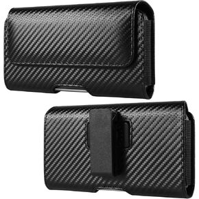 PU Leather Cell Phone Holster Swivel Belt Clip Case Compatible for iPhone 16 Pro Max Galaxy S24 Ultra A35 A14 A23 A03 Moto G Play Stylus Power Pure OnePlus 12 12R 11 Pixel 9 Pro XL Nokia G310 (XL)