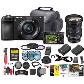 Sony a6700 Mirrorless Vlogger Camera with 16-50mm Lens (ILCE-6700L) + Sigma 24-70mm f/2.8 DG DN II Art Lens E + 64GB Tough Memory Card + NP-FZ100 Battery + Photography Software + More (Renewed)