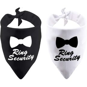 2 Pack Wedding Dog Bandana Ring Security Dog Scarf Wedding Dog Scarf Gift (Ring Security 2 Pack)