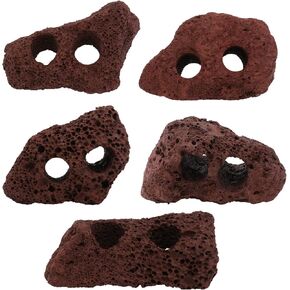 balacoo 5pcs Rocks Volcanic Stones Decorative Rocks Fish Tank Filter Material Aquarium Landscape Ornaments Water Grass Fixed Ring Bonsai Decor Random Color