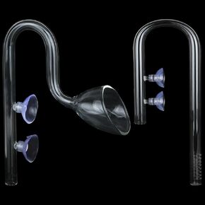 Ailindany Lily Pipe Glass Inflow Outflow Set Aquatic U Shape Inflow Pipe Set for Aquarium Planted Tank Filter 17mm for 16/22mm(5/8" ID) Tubing