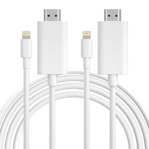 2 Pack [MFi Certified] Lightning to HDMI Cable • HDMI Cable for iPhone to TV • Compatible with iPhone14, 13, 12, 11 to TV Output • Just Plug and Play 6.6FT